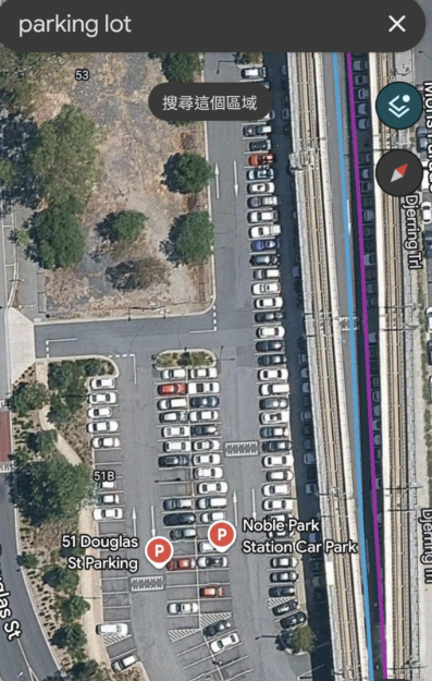 Google Map Parking near Noble Park station