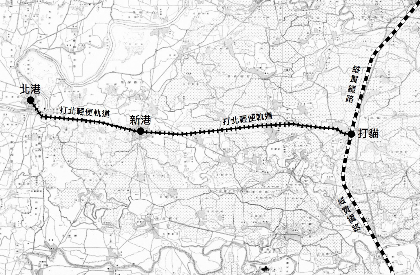 打北輕便軌道路線圖